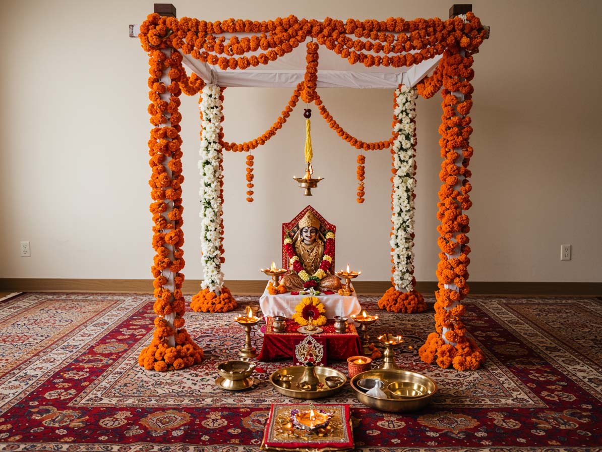 Traditional Wedding Pooja Arrangement